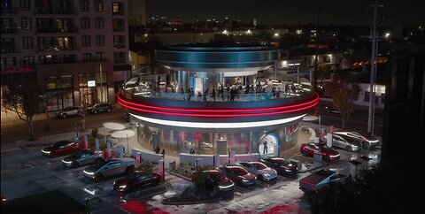 Tesla Diner & Supercharger in Hollywood, LA