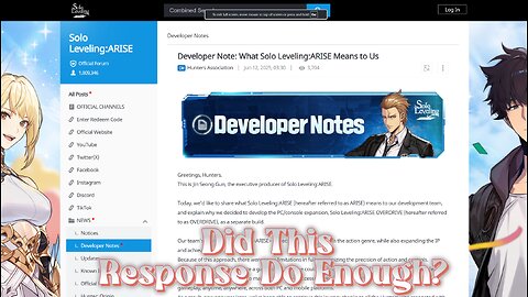 The Developer of Solo Leveling Arise And Overdrive Responds!