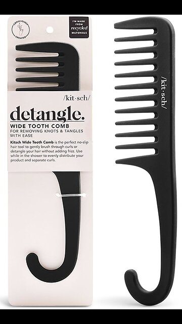 Kitsch Wide Tooth Detangler Comb - Curved Handle