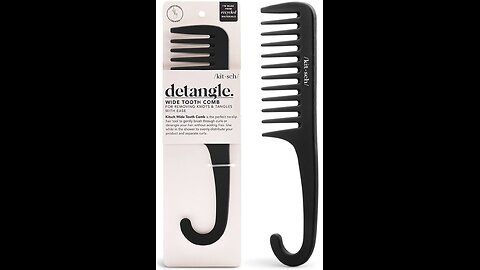 Kitsch Wide Tooth Detangler Comb - Curved Handle