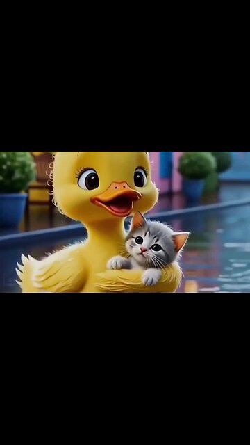 Cute cat wants to eat duck