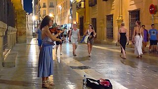 Enchanting Violin Night in Malaga 🎻 Spain Summer Street Music [4K]