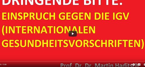 Appell: Widerspruch gegen die Internationalen Gesundheitsvorschriften der WHO 17.o7.2025