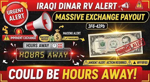Iraqi Dinar RV ALERT 📢 Massive Exchange Payout Could Be Hours Away! 💥 Today's IQD News!