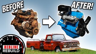 Ford 300 straight-6 engine restoration time-lapse from historic F-100 truck | Redline Rebuild