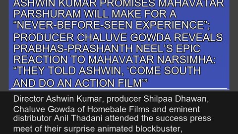 Ashwin Kumar Promises Mahavatar Parshuram Will Mak
