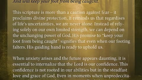 Stepping Boldly in Divine Confidence - Trusting God's Promise in Uncertain Times - Proverbs 3.25-26