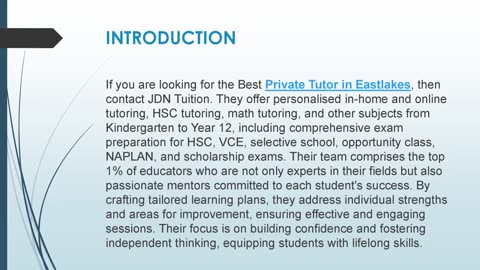 Best Private Tutor in Eastlakes