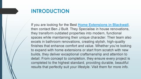 Best Home Extensions in Blackwall