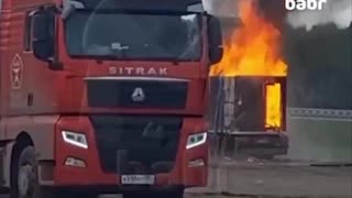 After Ukraine launched all the drones from a truck near the Russian airbase, the vehicle erupted
