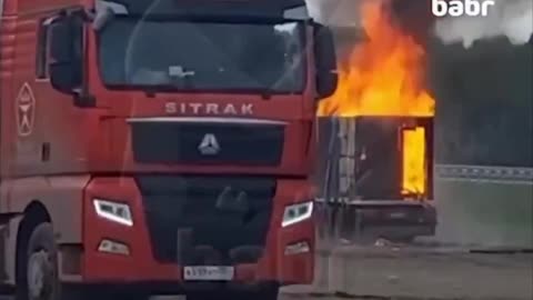 After Ukraine launched all the drones from a truck near the Russian airbase, the vehicle erupted