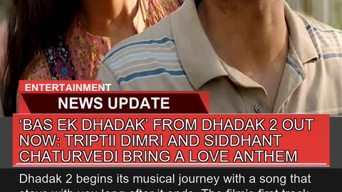 Bas Ek Dhadak From Dhadak Out Now Triptii Dim