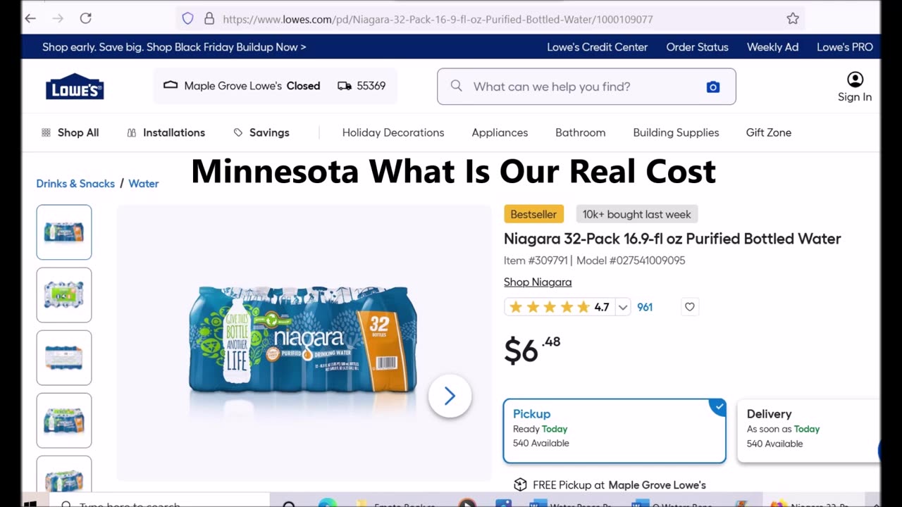 Minnesota water bottle plant receiving millions in subsidies