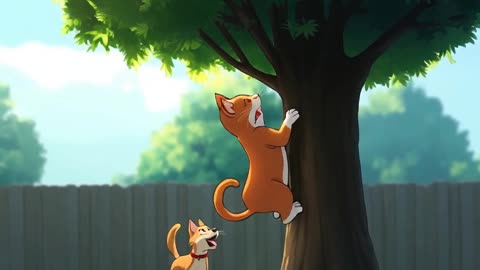 Cat's Quick Thinking Saves the Day: Thrilling Tree Escape Footage