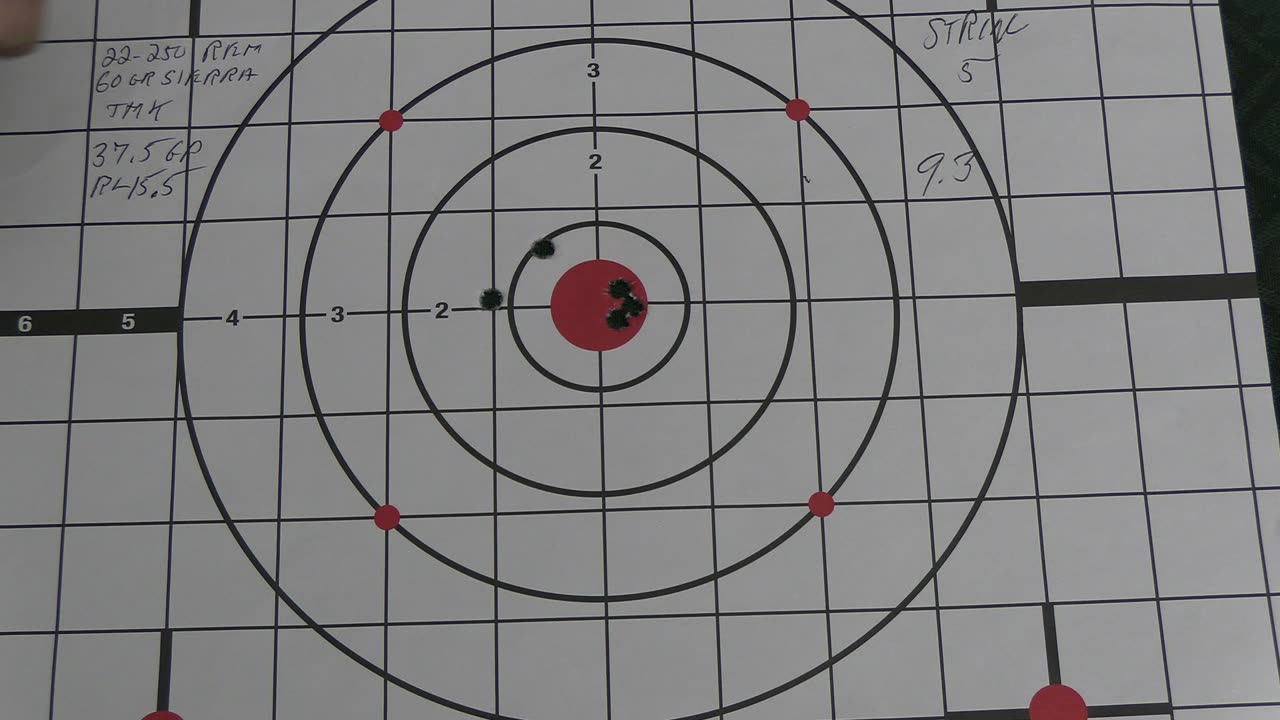 Ruger American 22-250 Target & chronograph results