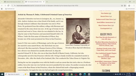 Why did Alexander Crittenden Mistress take him out?