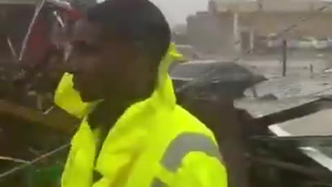 Damage caused by Hurricane Melissa in Black River, Jamaica.