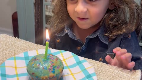 Sweet 5 Year Old Makes a Birthday Wish