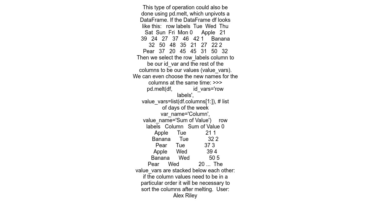 How to reverse a 2-dimensional table (DataFrame) into a 1 dimensional list