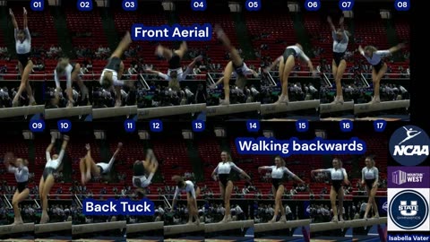Prototype 9: Utah State's Isabella Vater Front Aerial, Back Tuck, Walk Backwards (Triple Move)