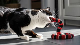 Cat VS Snake Toy | Funny Animal Video.