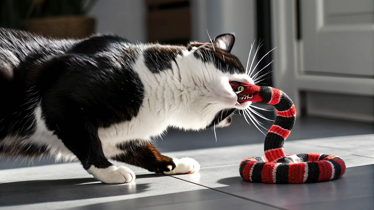 Cat VS Snake Toy | Funny Animal Video.