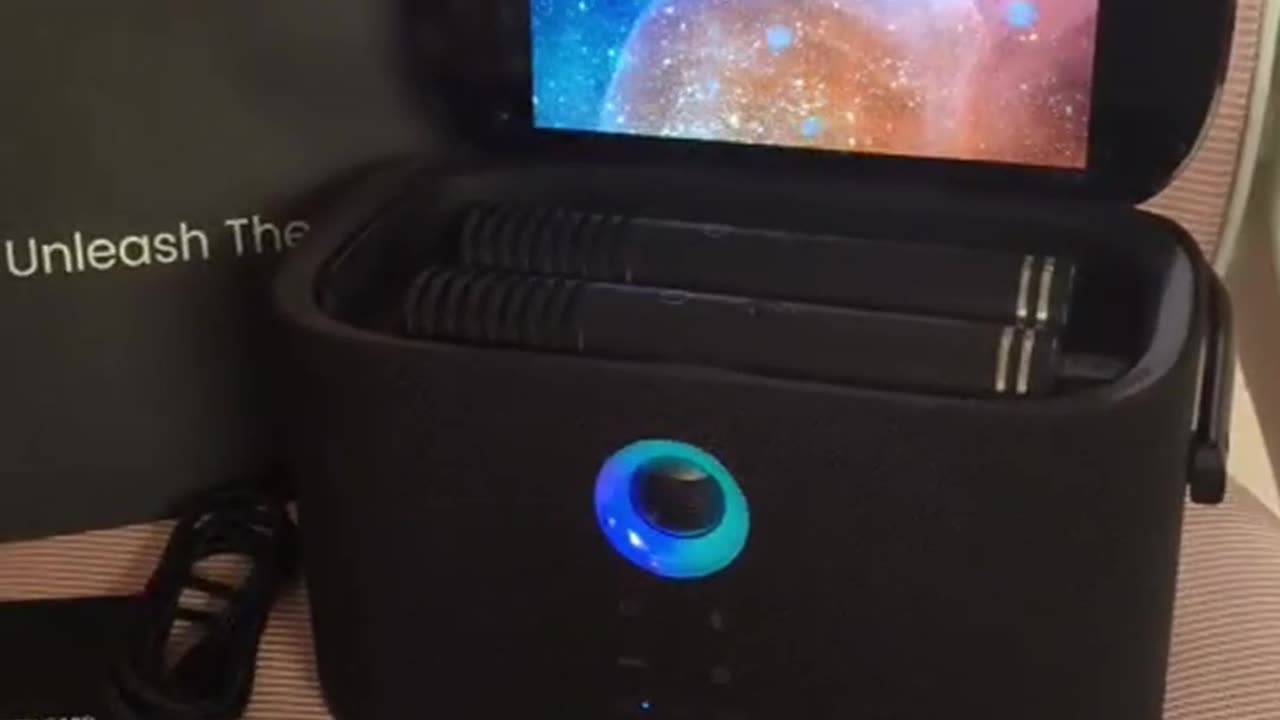 Portable Karaoke Machine with Screen & Mics