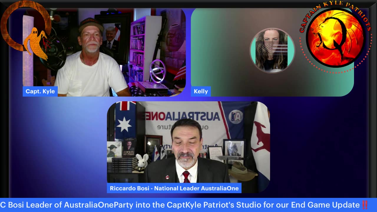 Capt Kyle & Kelly resume our biweekly Round Table w Australia Party's leader LTC Riccardo Bosi!