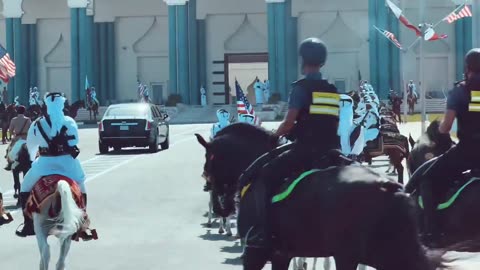 President Trump’s arrival at Amiri Diwan in Doha, Qatar