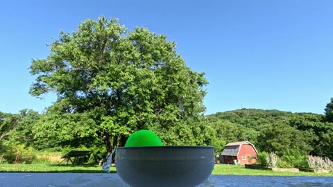 Slow Motion Needoh Green Ball Drop / Splash