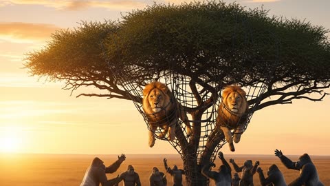 Gorilla Rescues Lion King Queen! Amazing Rescue