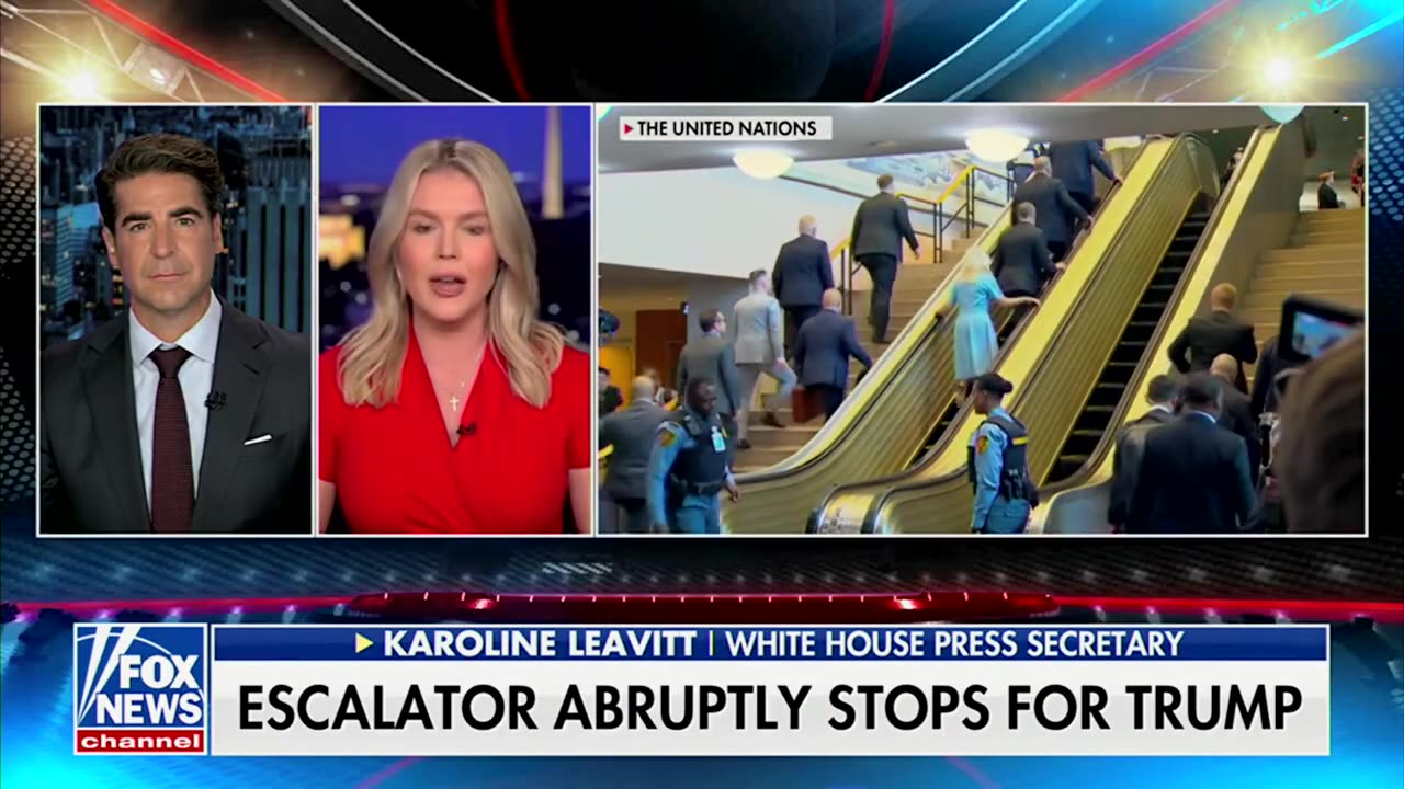 Karoline Leavitt Warns Escalator Mishap At UN Shows Pattern Of Targeting Trump