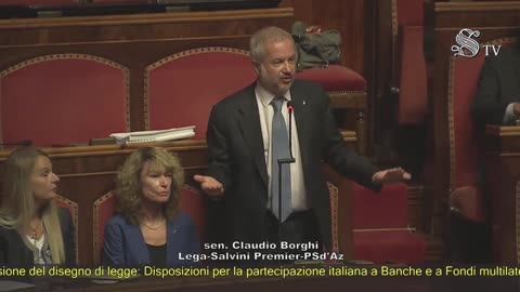 🔴 Sen. Claudio Borghi in Aula in occasione della discussione sul DDL Banche Multilaterali (16.9.25)