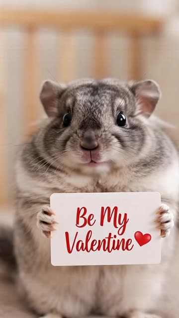 Chinchilla asking to be your'e Valentine