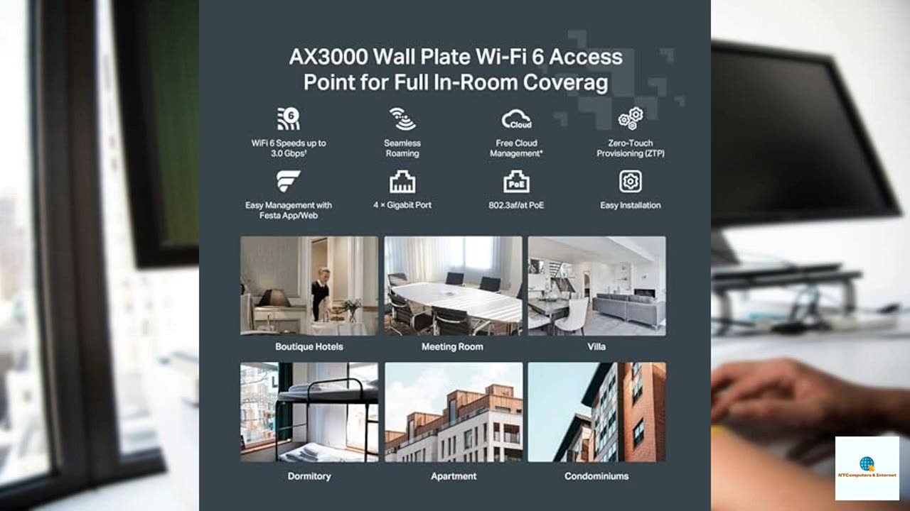 TP-Link Festa F65-Wall AX3000 Wi-Fi 6 in-Wall Wireless Gigabit Access Point MU-MIMO, Beamf