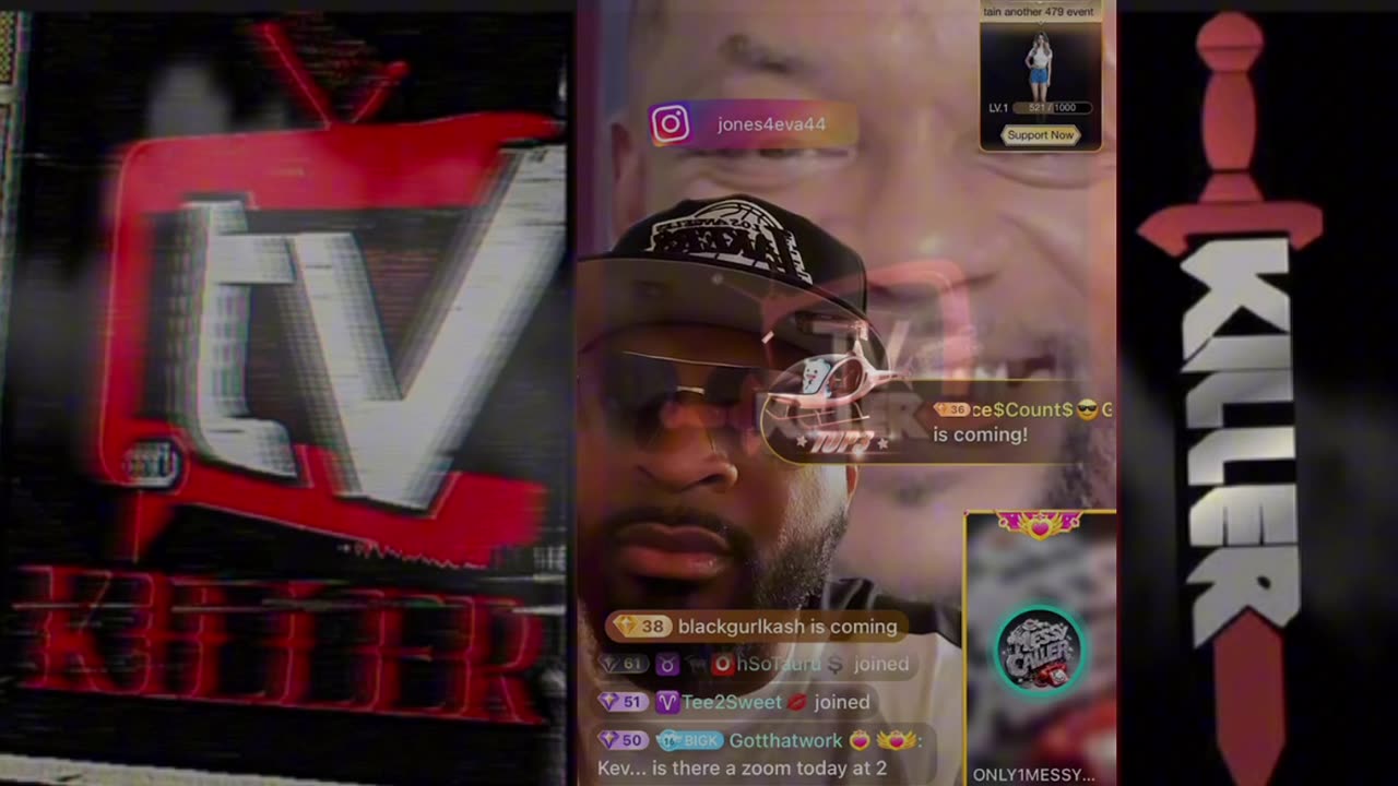 MESSY CALLER AN CHINA RED BANGS IT OUT IN KEVIN JONES LIVE