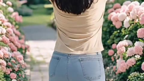 The charming back of a beautiful girl