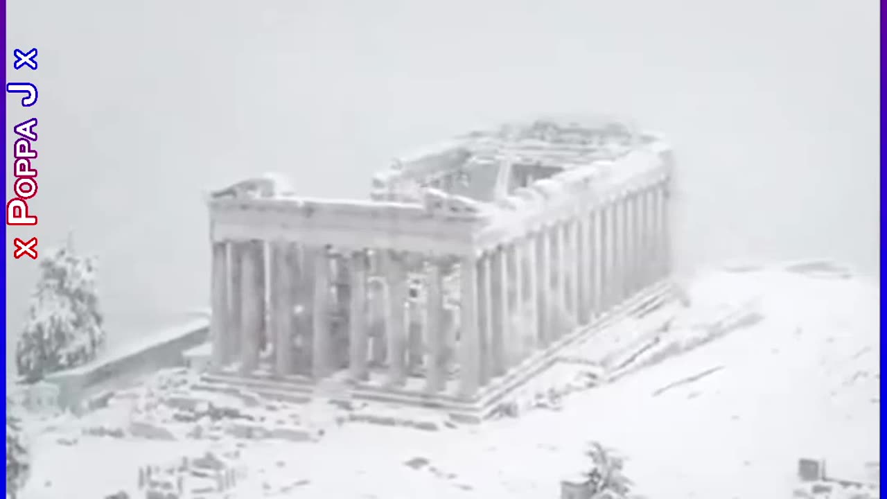 Snow on the Parthenon (Athens) Greece 🏛️
