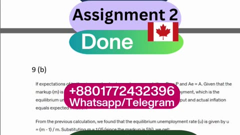 Student Work (Assignment) | ECO 2543 -Analytical & Data-Based Assignment | University of Ottawa