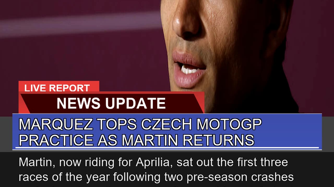 Marquez Tops Czech Motogp Practice as Martin Retur