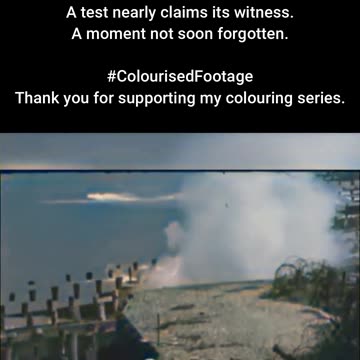 Bouncing Bomb Nearly Hits Cameraman #ColourisedHistory