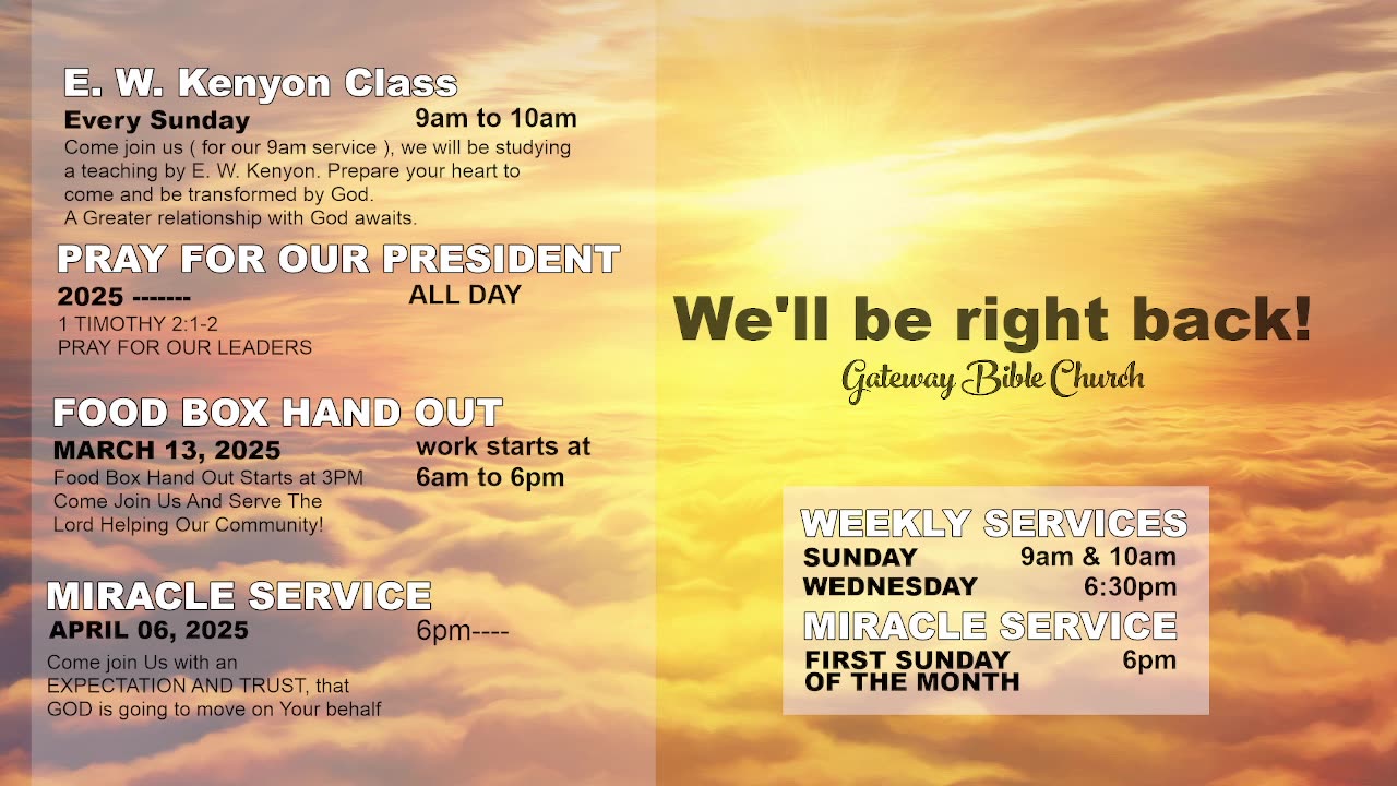LET GOD WORK (Pastor Tony Frazee) Gateway Bible Church 630pm 2025-03-12