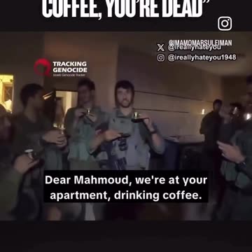 MOCK TEA TIME IN THE HOME OF DISPLACED / MURDERED PALESTINIANS IN GAZA