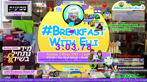 SHOW NOTES: Breakfast with Elli - S7E199 - SUNDAY - 5 Sivan 5785 - 1 June 2025 - EREV SHAVUOS