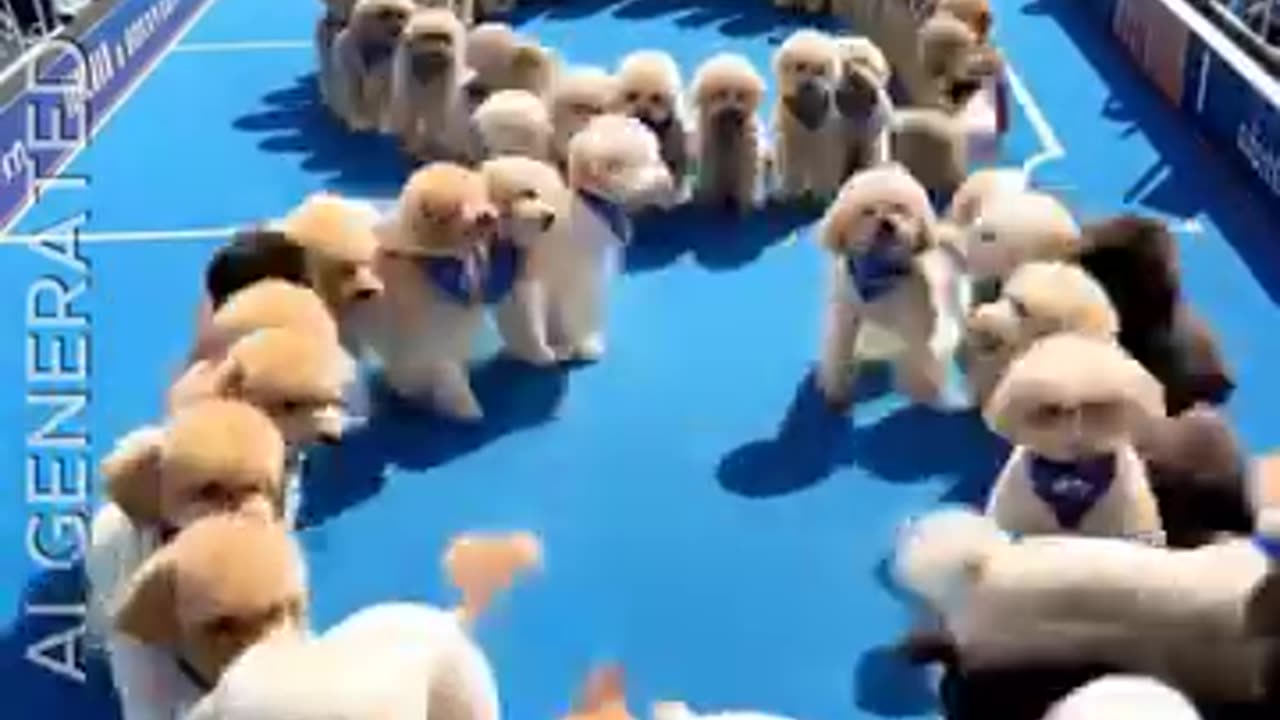 Adorable Fluffy Dogs Create Stunning Formation! 🐶✨