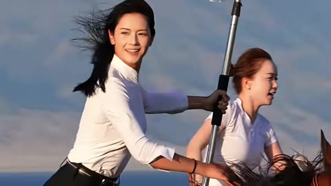 In the beautiful Sailimu Lake in Xinjiang_ China_doris _taotaoaima _horse _horseriding