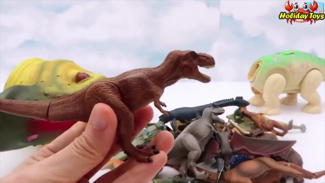 Blue Dino Playing on the Beach in the Afternoon