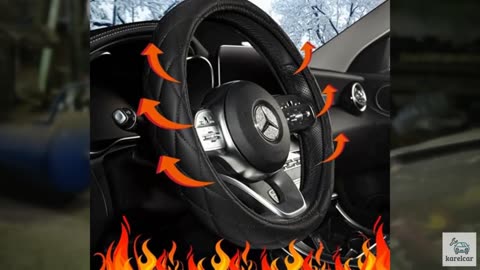 Heated Steering Wheel Cover - WARMITORY Luxury Steering Wheel Heater, 12V Quick