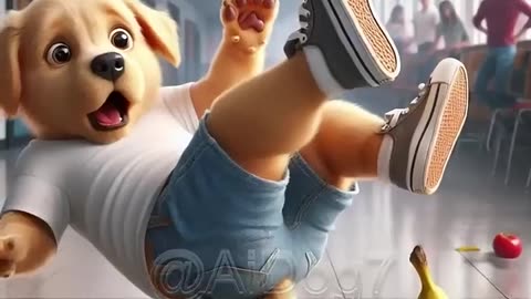 The awkward moment that cute puppy will never forget