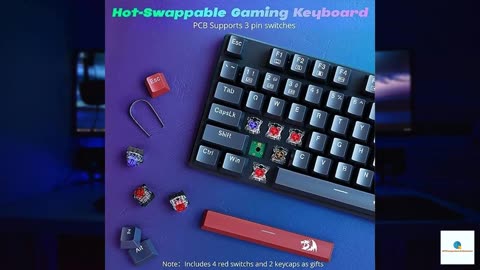 Redragon Mechanical Gaming Keyboard Wired, 11 Programmable Backlit Modes, Hot-Swappable Re